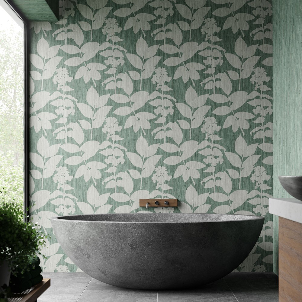 Aspen Botanical Wallpaper 111719 by Graham & Brown in Pine Green